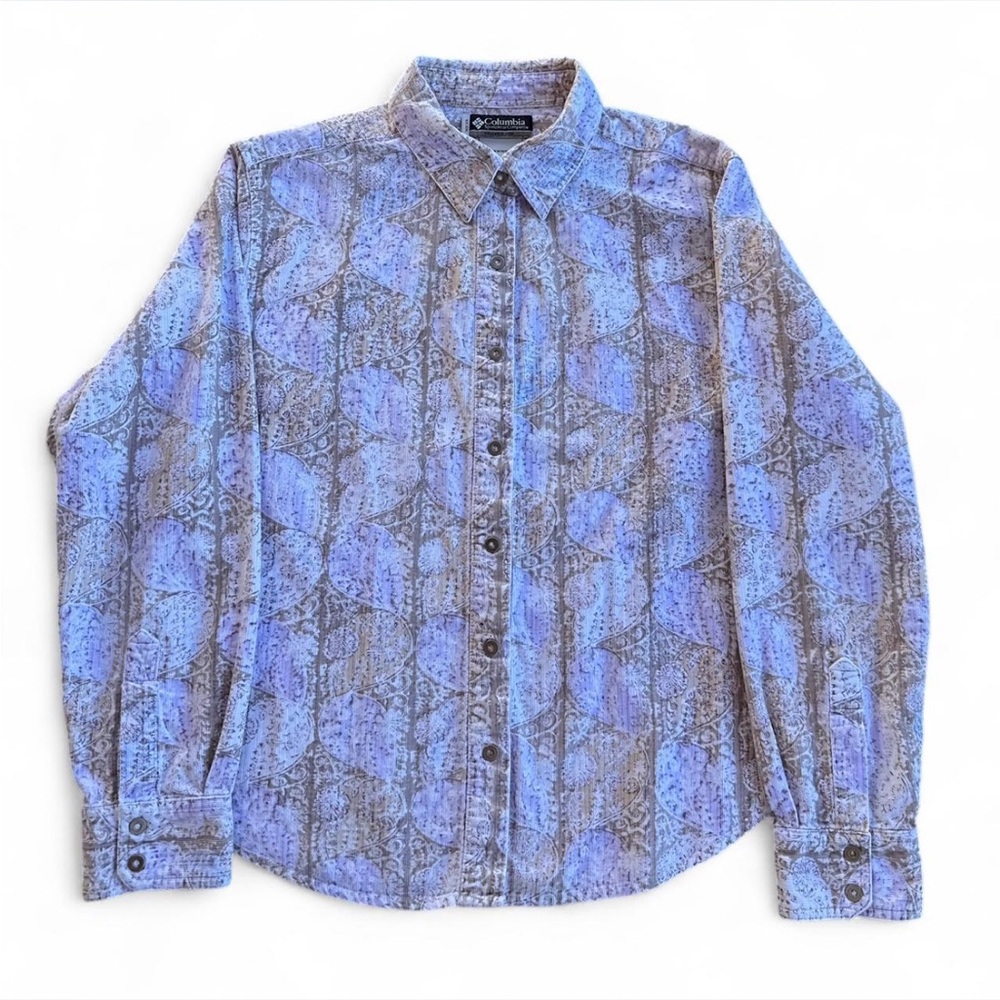 Columbia Lavender and Brown Men's Casual Shirt